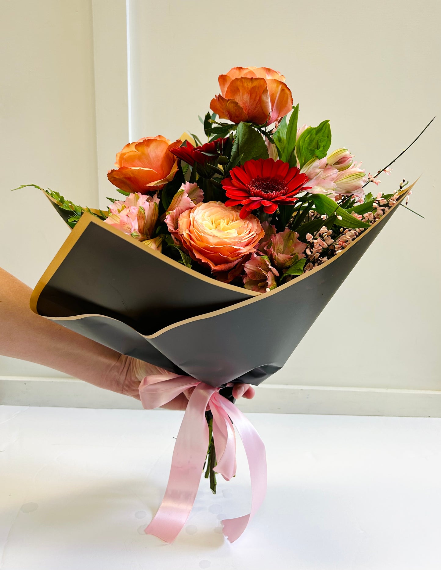 Rose + Alstroemeria + Gerbera Daisy Sleeve