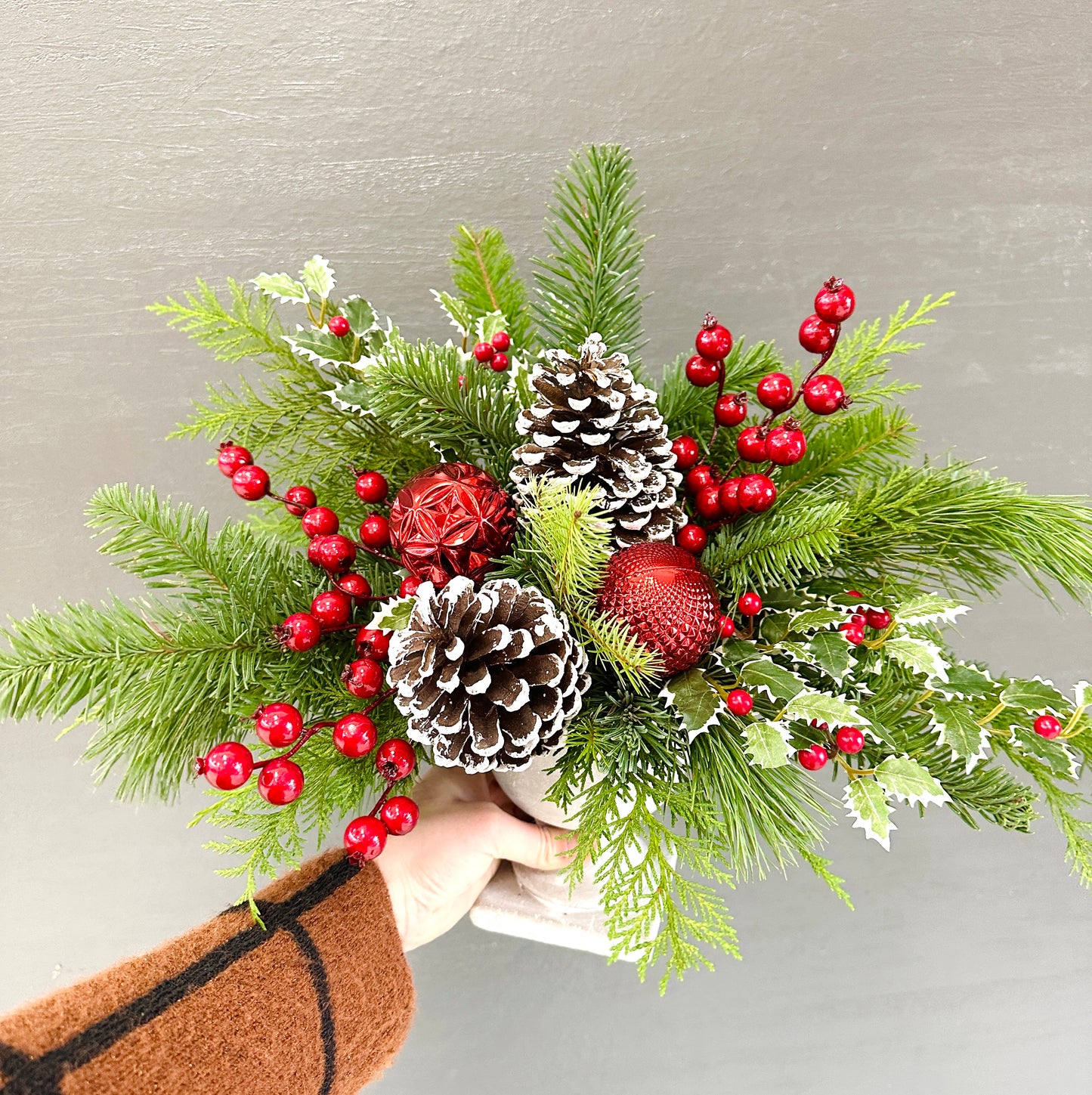 Holiday Evergreen Centerpiece
