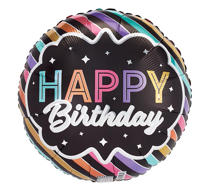 Happy Birthday Stripes & Marquee