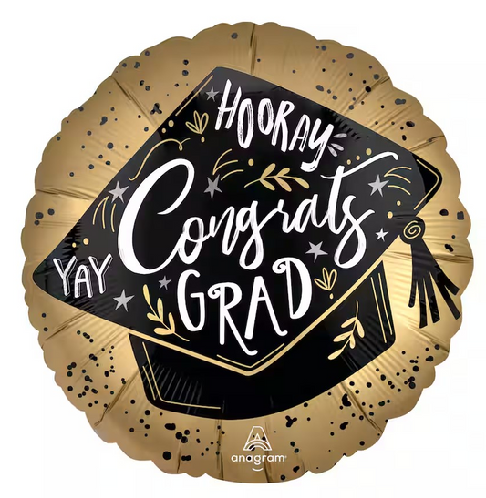 Congrats Grad Black & Gold Cap
