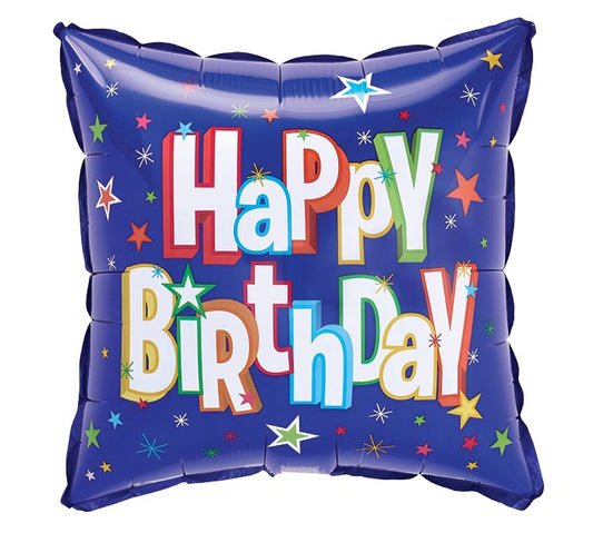 Blue Square Happy Birthday